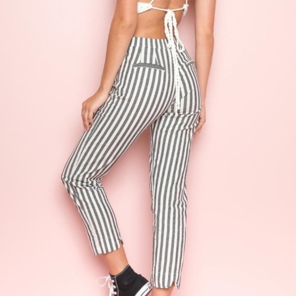 BRANDY MELVILLE Blue White Tilden Striped Pants OS - Picture 2 of 12